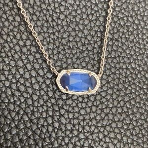 Kendra Scott Elisa silver cobalt cats eye necklace